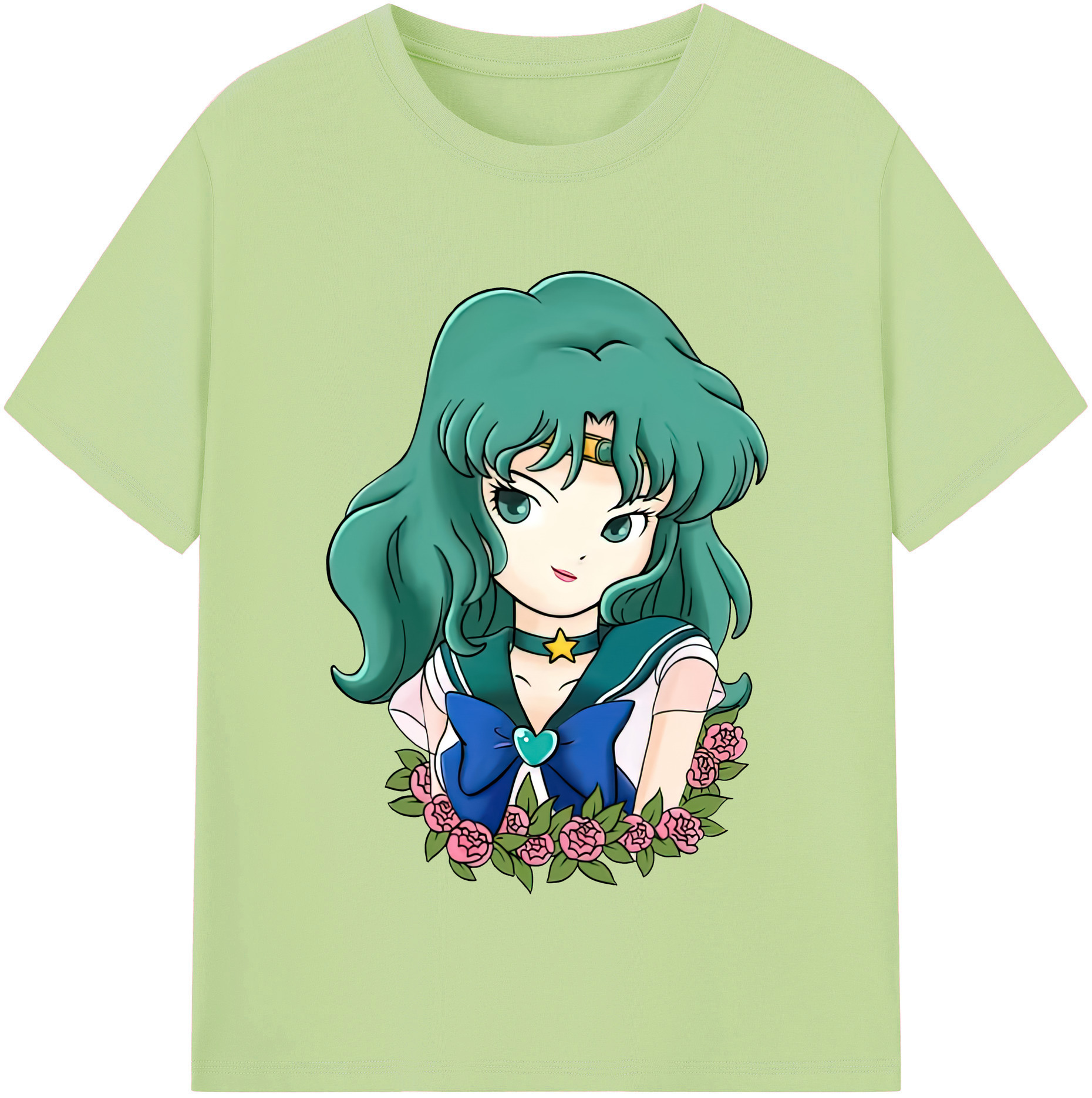 （画像用） 美少女戦士セーラームーン 海王 みちる（かいおう みちる） Sailor Moon Kaiou Michiru 綿100％半袖Tシャツ（フロントプリント）